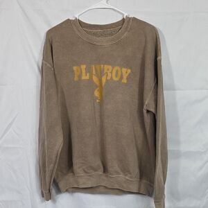 PLAYBOY Men's Tan Crewneck Sweater (M172)
